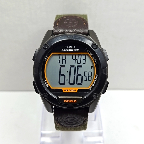 Mens Timex Expedition Indiglo T49947 Digital Watch Nylon Band Y9 New Battery - Picture 1 of 13